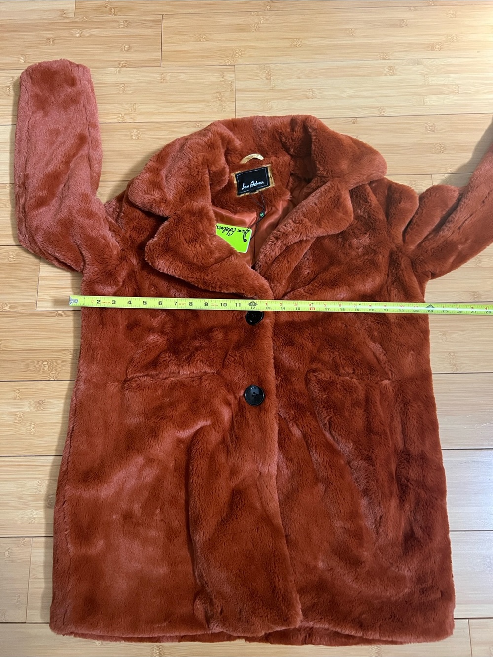 Sam Edelman Plush Faux Fur Coat in Rust - Picture 7 of 9
